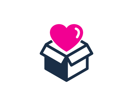 Heart Box Logo Icon Designのイラスト素材