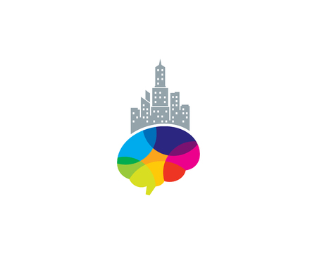 Town Brain Logo Icon Designのイラスト素材