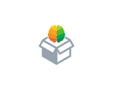 Box brain icon design.のイラスト素材