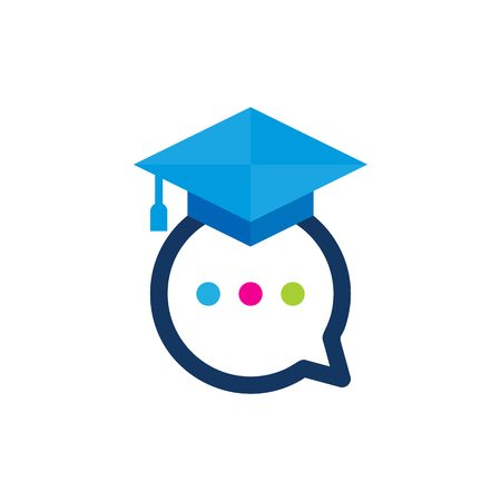 School Chat Logo Icon Designのイラスト素材