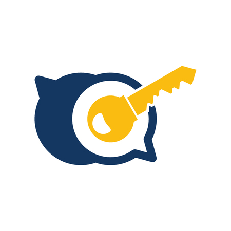 Key Chat Logo Icon Designのイラスト素材