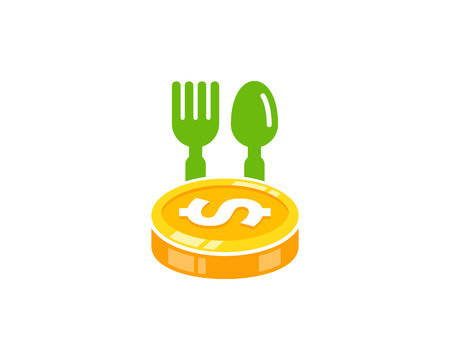 Restaurant Coin Icon Logo Designのイラスト素材