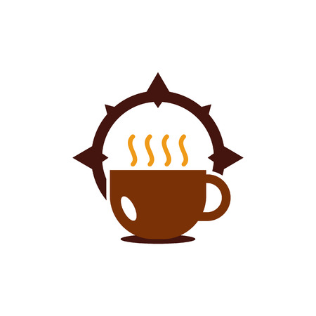 Coffee Compass Logo Icon Designのイラスト素材