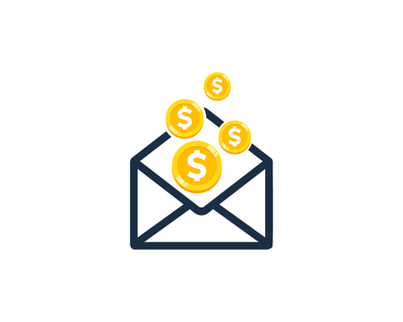Mail Coin Icon Logo Designのイラスト素材