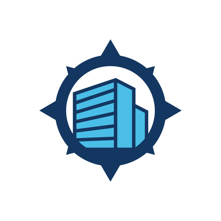 Building Compass Logo Icon Designのイラスト素材