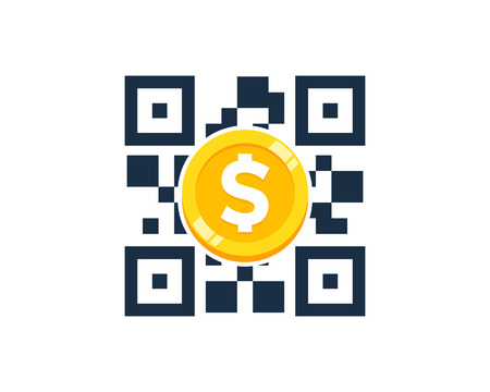 Barcode Coin Icon Logo Designのイラスト素材