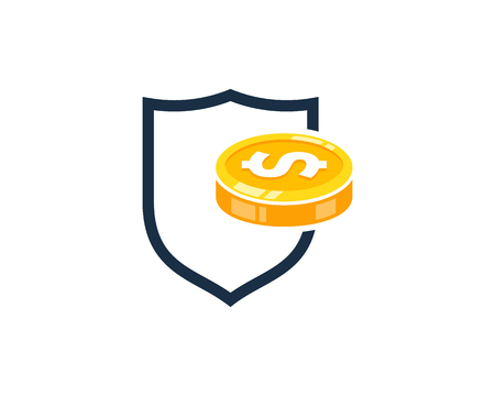 Protection Coin Icon Logo Design Elementのイラスト素材
