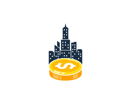 Town Coin Icon Logo Designのイラスト素材