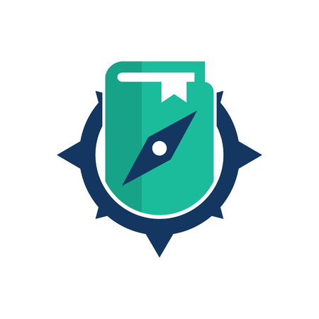 Book Compass Logo Icon Designのイラスト素材