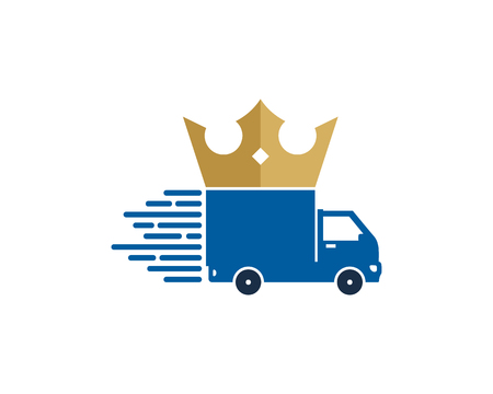 Crown Delivery Logo Icon Designのイラスト素材