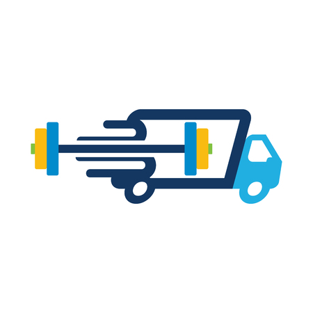 Barbell Delivery Logo Icon Designのイラスト素材