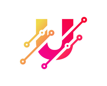 U Digital Letter Technology Logo Icon Designのイラスト素材