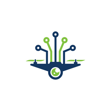 Drone Digital Logo Icon Designのイラスト素材
