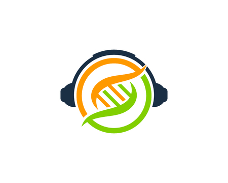 Headphone Dna Logo Icon Designのイラスト素材