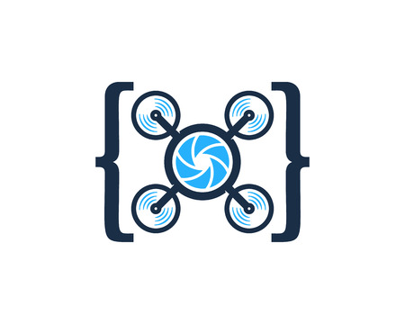 Code Drone Logo Icon Designのイラスト素材