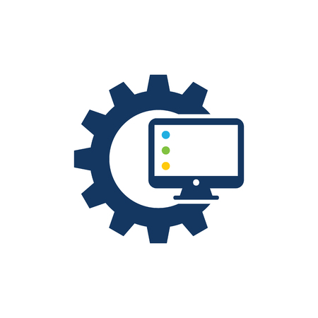 Computer Gear Logo Icon Designのイラスト素材