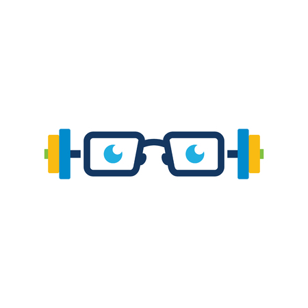 Barbell Geek Logo Icon Designのイラスト素材