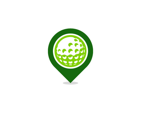 Pushpin Golf Logo Icon Designのイラスト素材