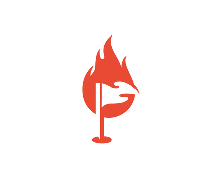 Fire Golf Logo Icon Designのイラスト素材