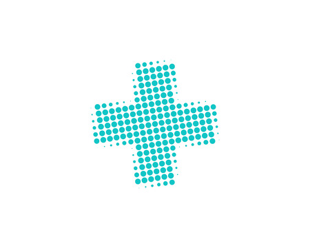 Medical Halftone Letter Colorful Dot Logo Icon Designのイラスト素材