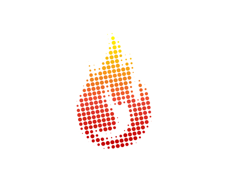 Fire Halftone Letter Colorful Dot Logo Icon Designのイラスト素材