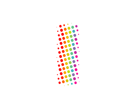 I Halftone Letter Colorful Dot Logo Icon Designのイラスト素材