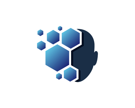 Hexa Human Head Logo Icon Designのイラスト素材
