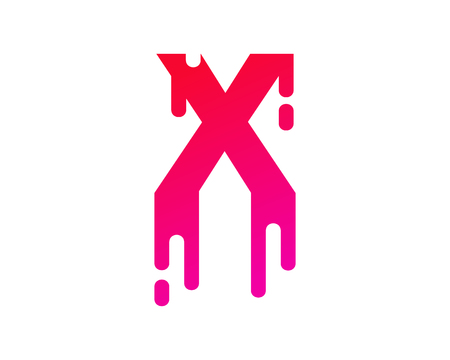 X Letter Paint Wet Logo Icon Designのイラスト素材
