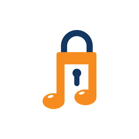 Music Lock Logo Icon Designのイラスト素材