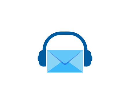 Headphone Mail Icon Logo Design Elementのイラスト素材