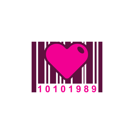 Barcode Love Logo Icon Designのイラスト素材