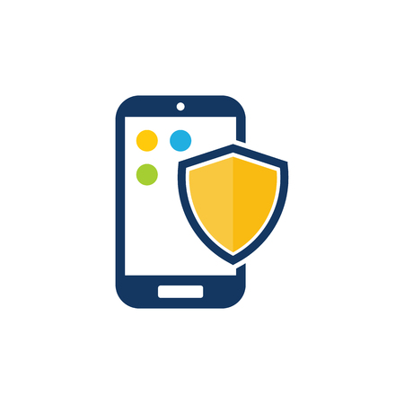 Shield Mobile Phone Logo Icon Designのイラスト素材