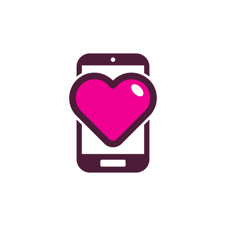 Love Mobile Phone Logo Icon Designのイラスト素材