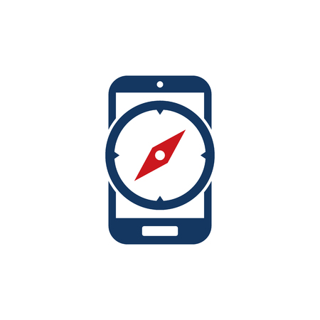 Compass Mobile Phone Logo Icon Designのイラスト素材
