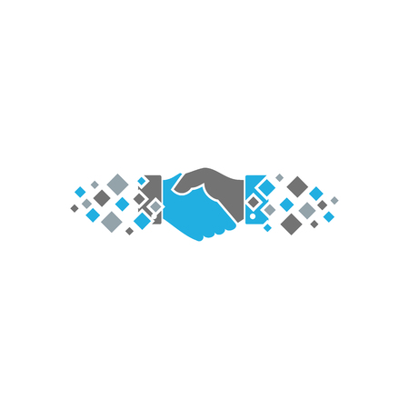Handshake Pixel Logo Icon Designのイラスト素材