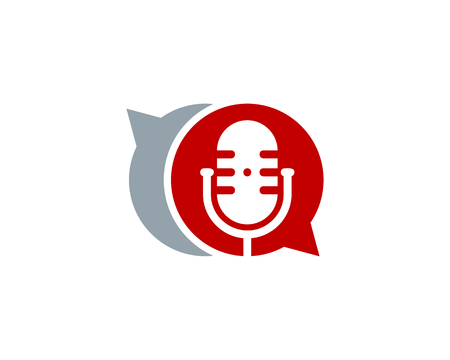 Chatting Podcast Logo Icon Designのイラスト素材