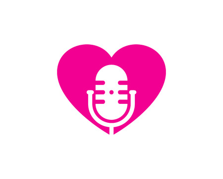 Love Podcast Logo Icon Designのイラスト素材