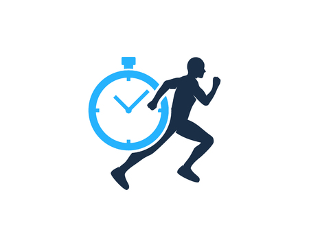 Watch Run Logo Icon Designのイラスト素材