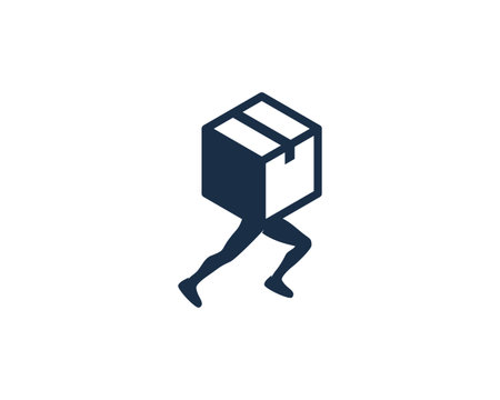 Box Run Logo Icon Designのイラスト素材