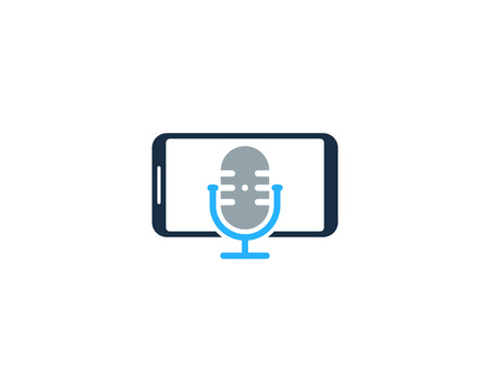 Podcast Smartphone Logo Icon Designのイラスト素材