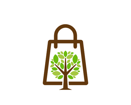 Shop Tree Logo Icon Designのイラスト素材