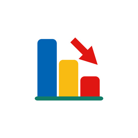 Down Statistic Icon Designのイラスト素材
