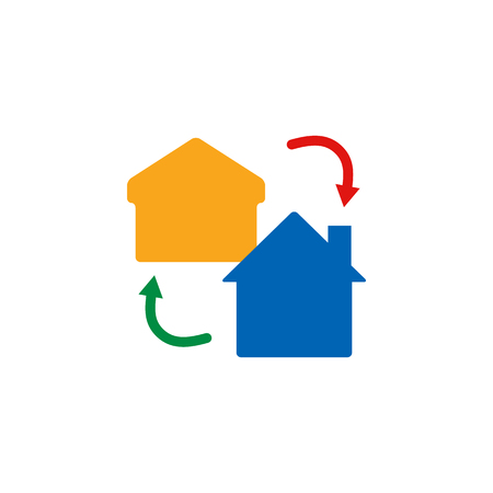 Exchange Home Sale Logo Icon Designのイラスト素材