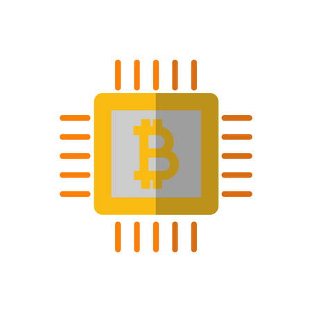 Chip Bitcoin Cryptocurrency Logo Icon Designのイラスト素材