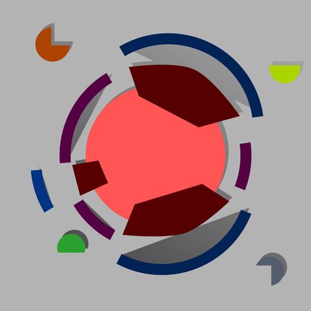 abstract colorful circle with modern shapeのイラスト素材