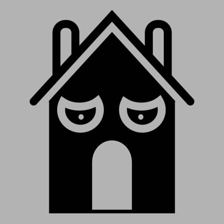 Screaming house icon vector illustraionのイラスト素材