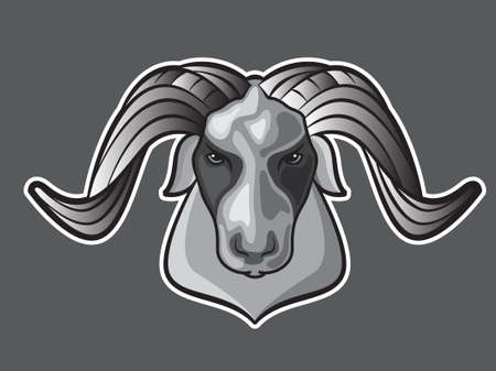 vector illustration of the head of a goatのイラスト素材
