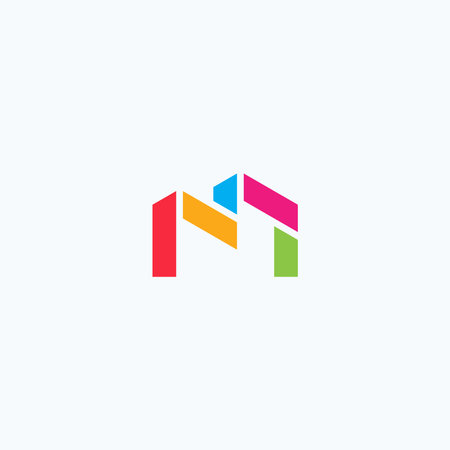 Colorful letter M logo design templateのイラスト素材