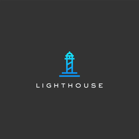 Lighthouse logo icon design vectorのイラスト素材