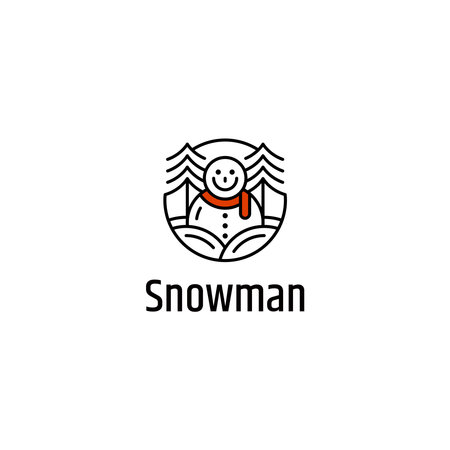 Snowman logo design vector templateのイラスト素材